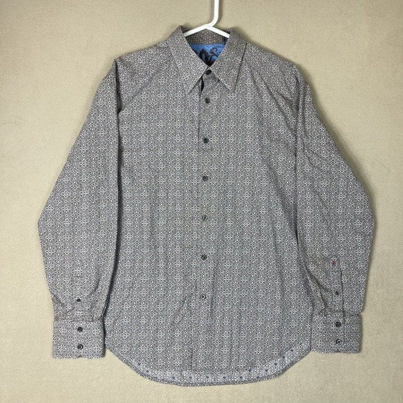 Robert Graham Shirt Mens Extra Large Brown Blue Long Sleeve Button Up Adult - Picture 1 of 11